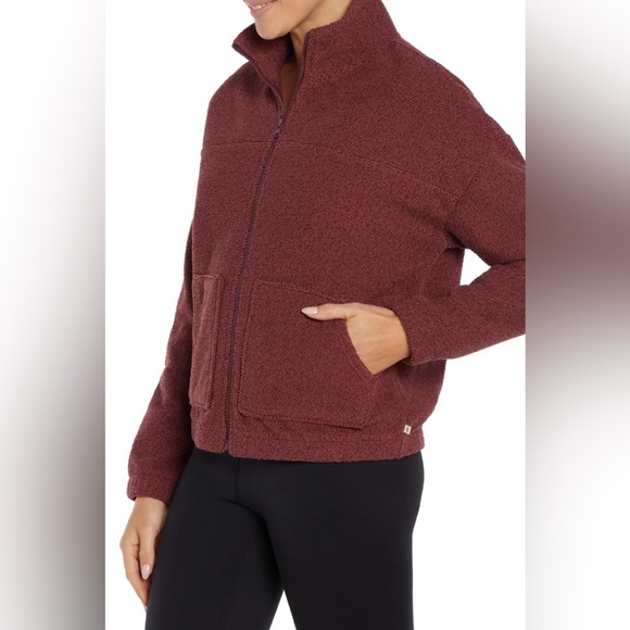 Marika Mel Fleece Jacket, Heather Zinfandel, size L, NWT - Picture 2 of 5